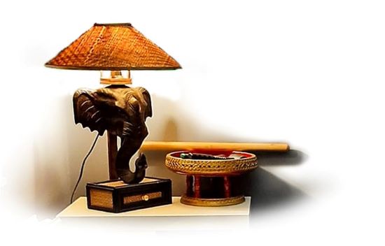 elephant lamp and basket